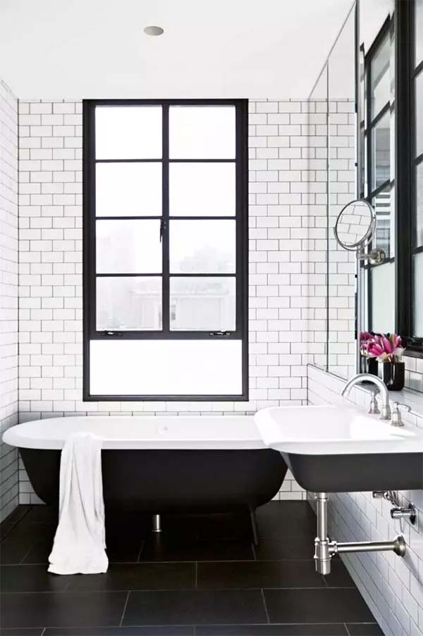 Black and white bathroom