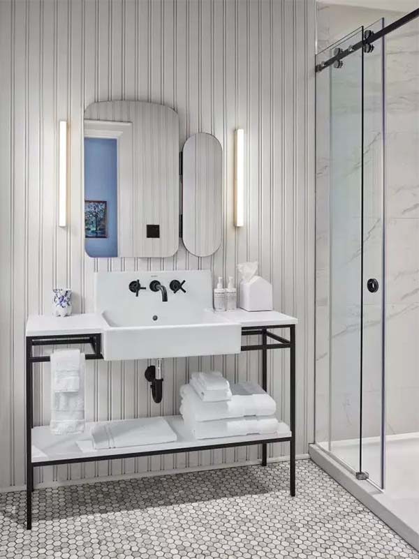 Washbasin on a shelf