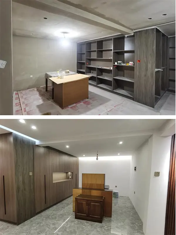 customised cabinets and ceiling