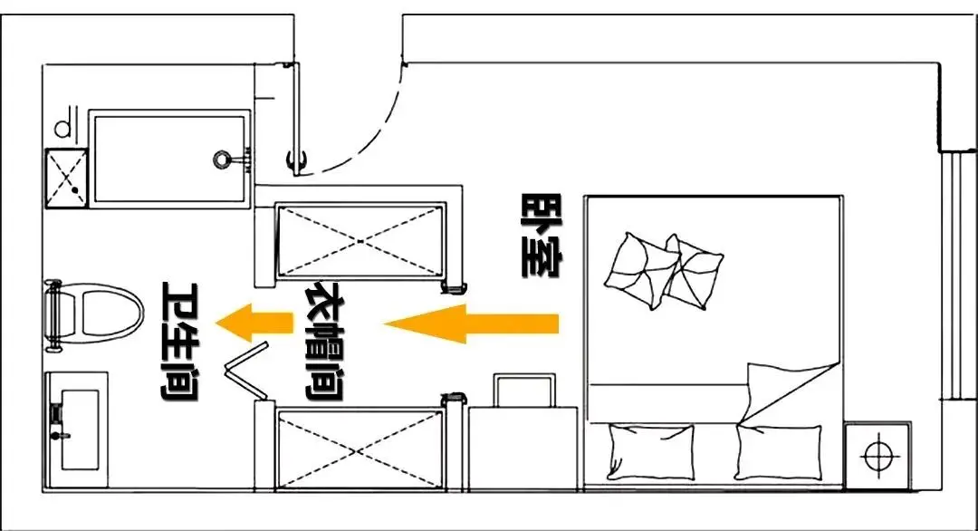 Bedroom cloakroom floor plan