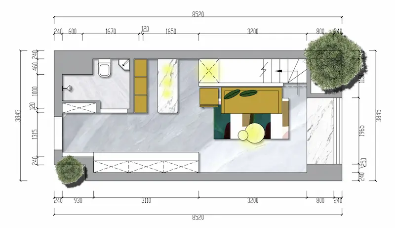 Layout of the 1st floor