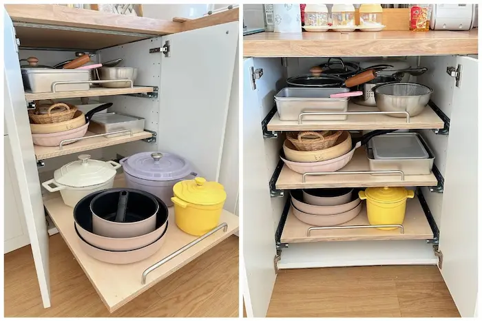 Layered storage pots and pans